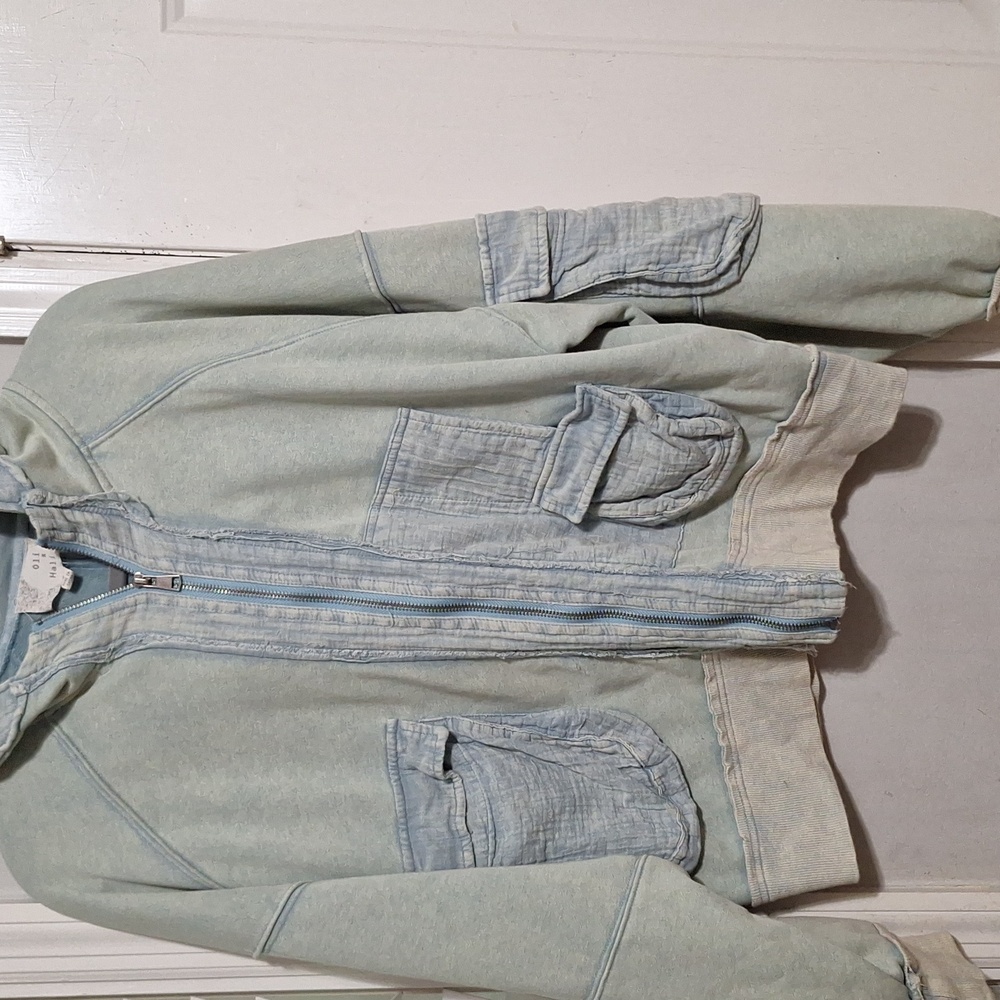Oli & Hali Sweatshirt Dolman Denim Jacket Small - Picture 3 of 5